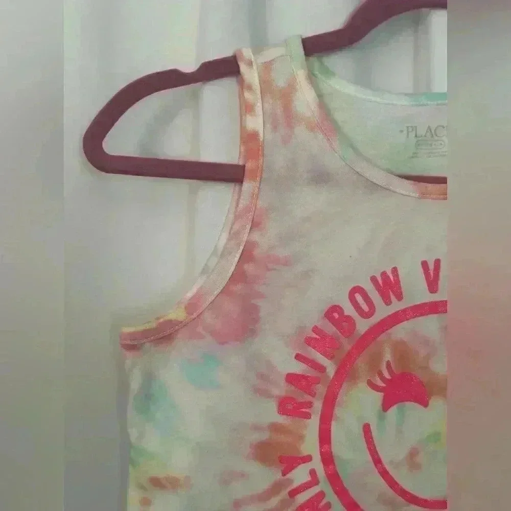 The Children's Place Girls Gymnastics Tee and Girls Tie Dye Tank Top (609)